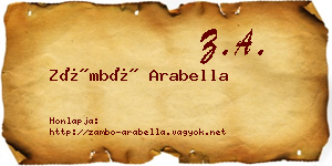 Zámbó Arabella névjegykártya